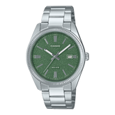 Casio Men's Watch Analog Green White Dial With Stainless Steel Band, MTP-1302DA-3AVDF