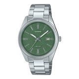 Casio Men's Watch Analog Green White Dial With Stainless Steel Band, MTP-1302DA-3AVDF