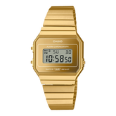 Casio Vintage Unisex Watch Digital Gold Dial With Gold Stainless Steel Band, A700WEVG-9ADF