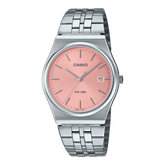 Casio Men's Watch Analog Pink Dial With Silver Stainless Steel Band, MTP-B145D-4AVDF