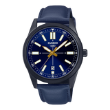Casio, Men’s Watch Analog, Blue Dial Blue Leather Band, MTP-VD02BL-2EUD