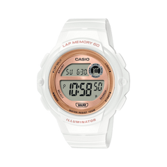 Casio, Women’s Watch Digital,Copper Dial White Resin Band, LWS-1200H-7A2VD