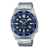 Casio Men's Watch Analog Blue Dial with Silver Stainless Steel Band, MTD-135D-2AVDF