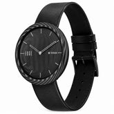 Titan Edge Carbon Fibre Unisex Watch Analog Black Dial with Black Leather Strap, 1881NL01