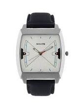 Sonata Men's Watch Analog Silver Dial With Black Leather Strap, 77064SL02
