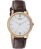 Sonata Men's Watch Analog White Dial With Brown Leather Strap, 1141YL07
