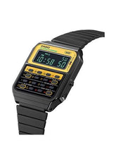 Casio Vinatge Unisex Watch Digital Yellow Dial With Black Stainless Steel Band, CA-500WE-7BDF