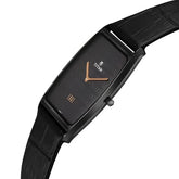Titan Men's Watch Analog, Edge Collection Black Dial Black Leather Strap Watch, 1596NL01