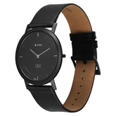 Titan Men's Watch Analog, Edge Collection Black dial Black Leather Strap, 1595NL04
