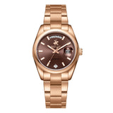 Beverly Hills Polo Club Women's Watch Analog Brown Dial with Rose Gold Stainless Steel Band, BP3709X.460