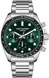 Lee Cooper Men's  Multifunction Watch Dark Green Dial With Silver Metal Band,LC08215.370