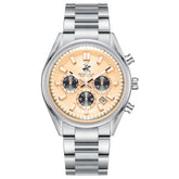 Beverly Hills Polo Club Men's Watch Analog Peach Dial with Silver Stainless Steel Band, BP3781X.370