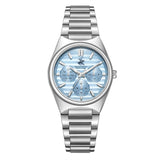 Beverly Hills Polo Club Women's Watch Analog Light Blue Dial with Silver Stainless Steel Band, BP3746C.300