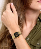 Casio Women's Watch Digital, Black Dial Gold Stainless Steel Strap, LA680WGA-1DF product image