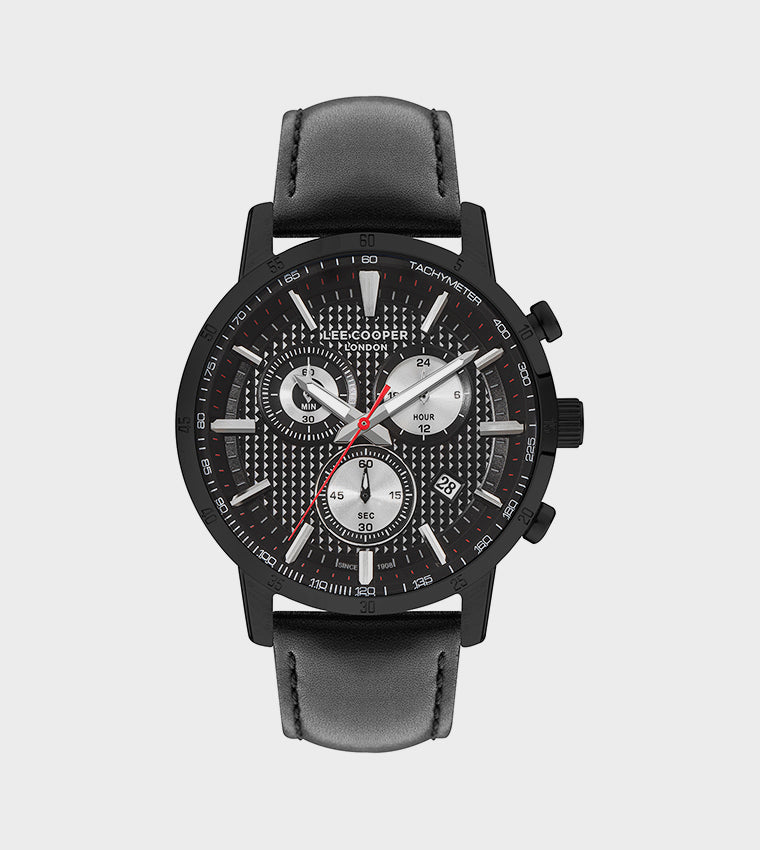 Lee Cooper, Men's, Analog Watch, Black Dial, with Leather Band, LE-LC07877.651