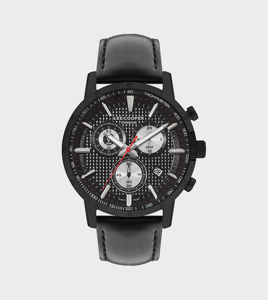 Lee Cooper, Men's, Analog Watch, Black Dial, with Leather Band, LE-LC07877.651