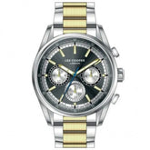 Lee Cooper Men's Multifunction Watch Gun Dial With Two Toned Silver And Gold Metal Band,LC07986.260