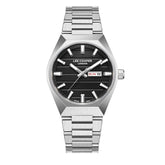 Lee Cooper Men's Date Analog Watch with Gunmetal Black Dial and Stainless Steel Band, LC08363.350
