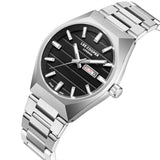 Lee Cooper Men's Date Analog Watch with Gunmetal Black Dial and Stainless Steel Band, LC08363.350