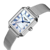 Lee Cooper Women's Analog Watch with White Mother Of Pearl Dial and Dark Blue Leather Band, LC08376.329