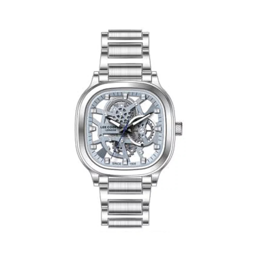 Lee Cooper Men's Analog Watch Blue Dial With Silver Metal Band,LC07974.300
