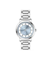 Lee Cooper Women's Analog Watch Blue Dial With Silver Metal Band,LC08037.300