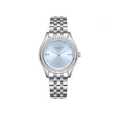 Lee Cooper Women's Analog Watch Blue Dial With Silver Metal Band,LC08211.300