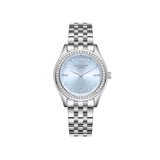 Lee Cooper Women's Analog Watch Blue Dial With Silver Metal Band,LC08211.300