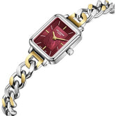 Lee Cooper Women's Analog Watch with Red Mother Of Pearl Dial and Two Tone Stainless Steel Band, LC08384.280
