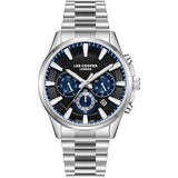 Lee Cooper Men's Multifunction Watch Dark Blue Dial With Silver Metal Band,LC08216.390