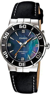 Casio, Women’s Watch Analog, Black & Blue Dial Black Leather Band, LTD-2000L-1AVDF