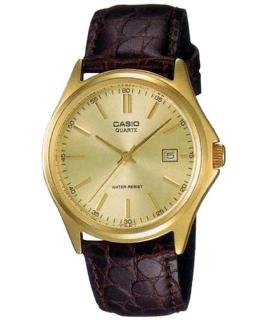 Casio men analog watch, gold dial with comfortable strap, model CS-LTP-1183Q-9ADF, Bahrain