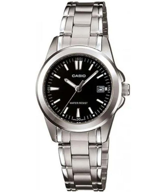 Casio men analog watch, black dial with comfortable strap, model CS-LTP-1215A-1A2DF, Bahrain