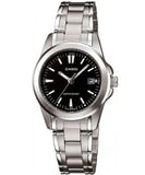 Casio, Women’s Watch Analog, Black Dial Silver Stainless Band, LTP-1215A-1A2DF