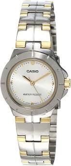 Casio, Women’s Watch Analog, White Dial Silver & Gold Stainless Band, LTP-1242SG-7CDF