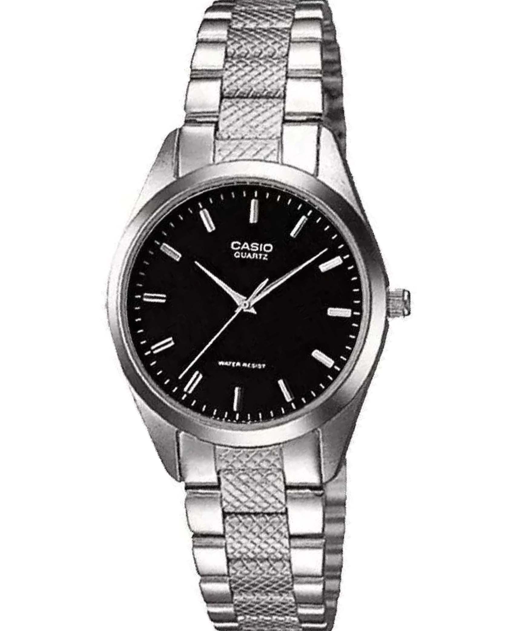 Casio, Women’s Watch Analog, Black Dial Silver Stainless Band, LTP-1274D-1ADF