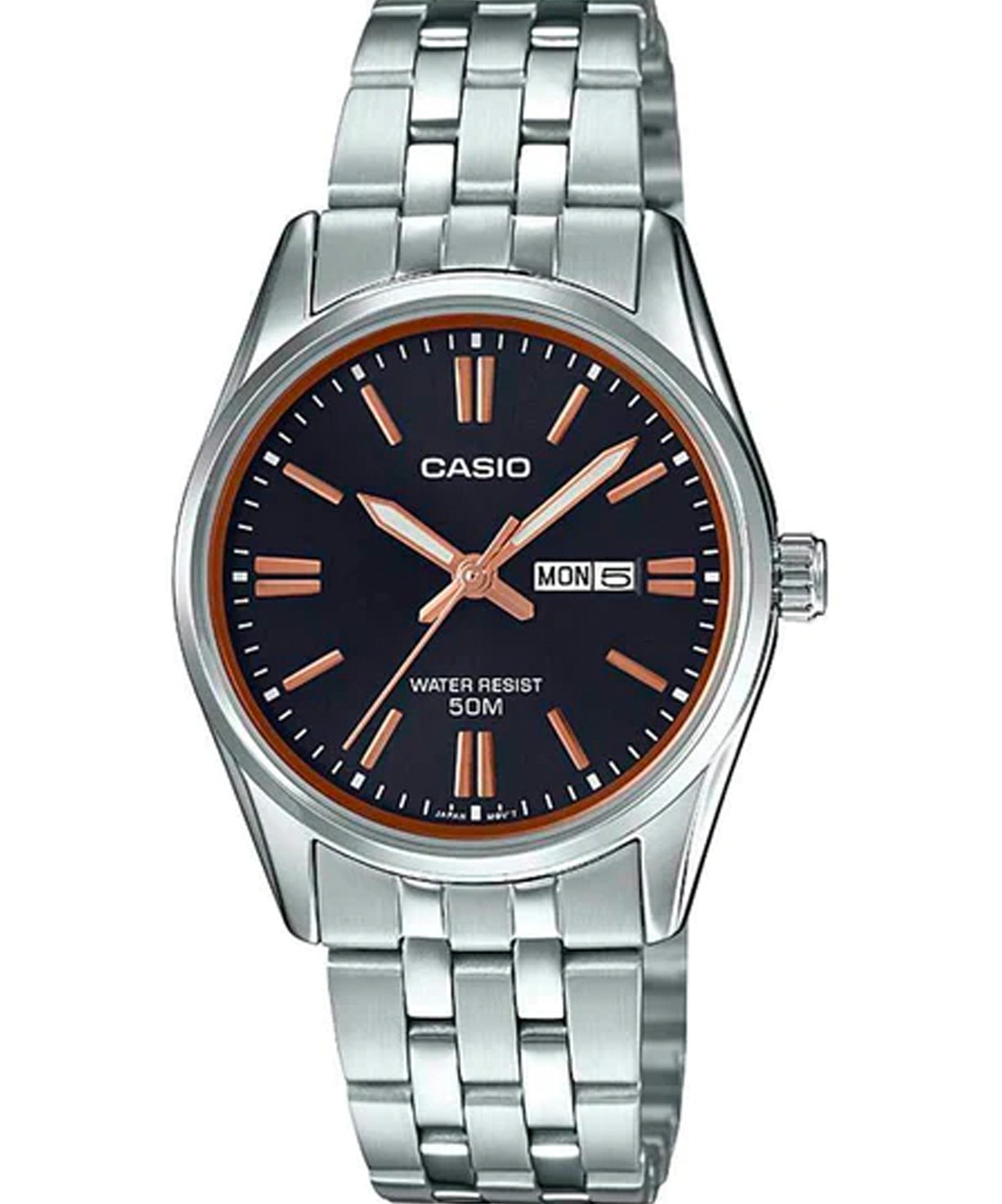 Casio, Women’s Watch Analog, Black Dial Silver Stainless Band, LTP-1335D-1A2VD