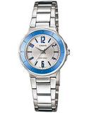 Casio, Women's Watch Fashion Collection Analog, Silver Dial Silver Stainless Band, LTP-1367D-7ADF