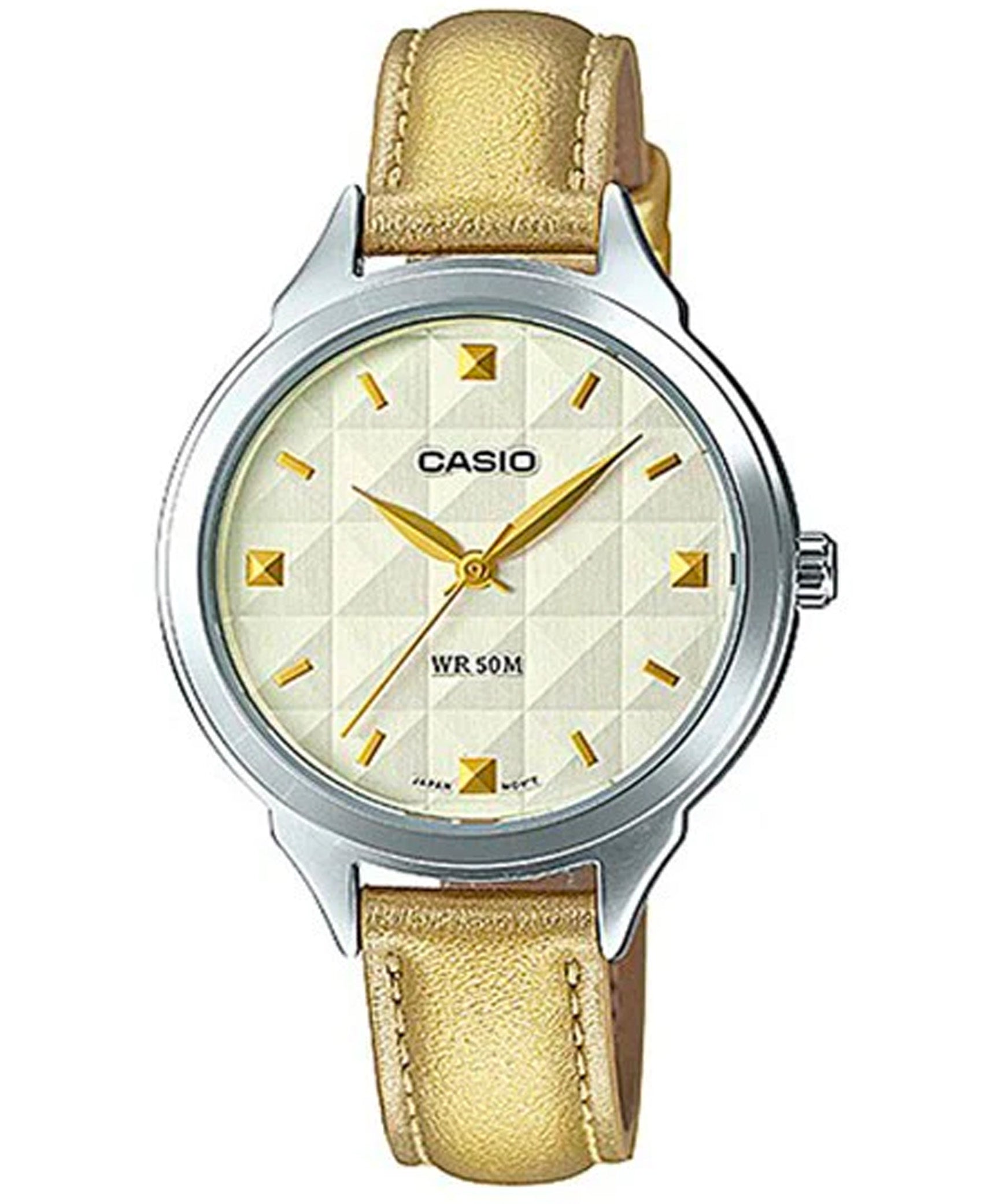 Casio, Women’s Watch Analog, White Dial Gold Leather Band, LTP-1392L-9AVDF
