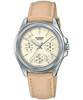 Casio, Women’s Watch Analog, Beige Dial Beige Leather Band, LTP-2088L-9AVDF
