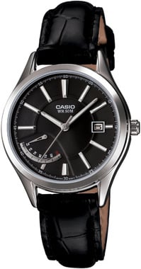 Casio CS-LTP-E102L-1AVDF black dial watch