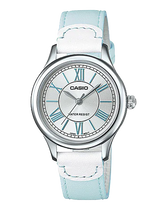 Casio, Women’s Watch Analog, Silver Dial Blue Leather Band, LTP-E113L-2ADF