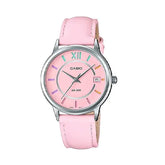 Casio, Women's Watch Analog, Pink Dial Pink Leather Band, LTP-E134L-4BVDF