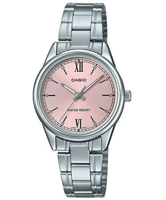 Casio men analog watch, pink dial with comfortable strap, model CS-LTP-V005D-4B2UD, Bahrain