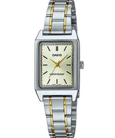 Casio, Women’s Watch Analog, Silver Dial Silver & Gold Stainless Band, LTP-V007SG-9EUDF
