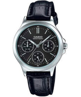 Casio, Women’s Watch Analog, Black Dial Black Leather Band, LTP-V300L-1AUDF