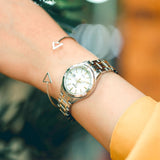 Casio Women's Watch Analog, White Dial Silver & Gold Stainless Steel Strap, LTP-1308SG-7AVD