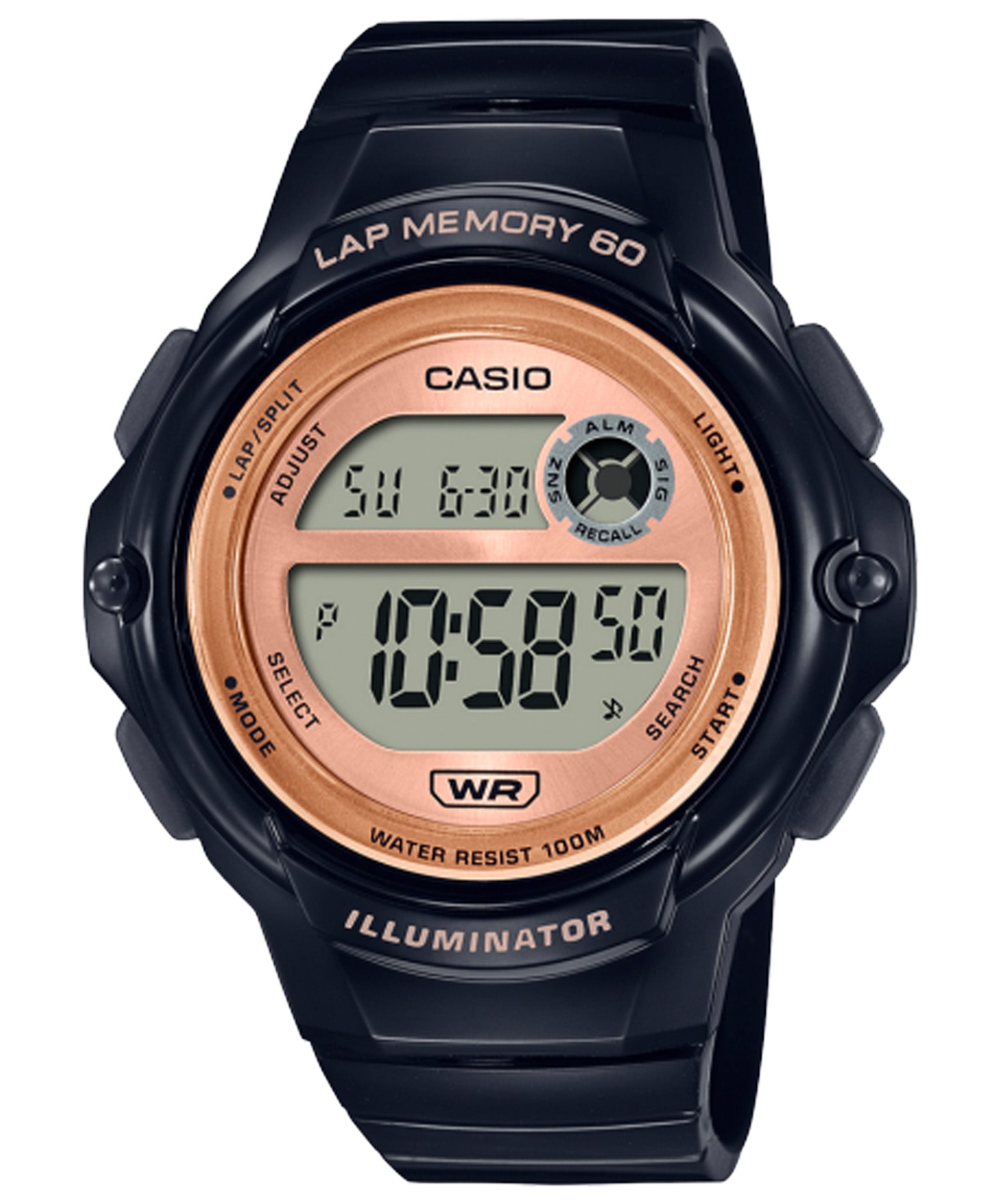Casio, Women's Watch Sport Collection Digital, Copper Dial Black Resin Band, LWS-1200H-1AVDF