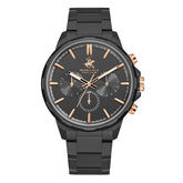 Beverly Hills Polo Club Men's Watch Analog Black Dial with Black Stainless Steel Band, BP3651X.661