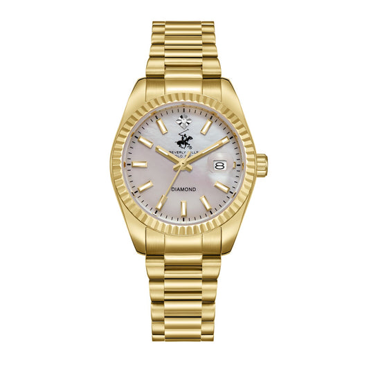 Beverly Hills Polo Club, Men's, Analog Watch, Gold Dial, with Stainless Steel Band, BH-BP3650X.120